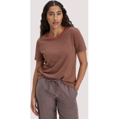 hessnatur Damen Streifen T-Shirt Relaxed aus Leinen mit reiner Bio-Baumwolle - braun Größe 38 hessnatur Damen Streifen T-Shirt Relaxed aus Leinen mit reiner Bio-Baumwolle - braun Größe 38