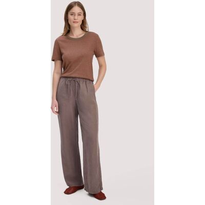 hessnatur Damen Hose Wide Leg aus TENCEL™ Lyocell mit Leinen - braun Größe 34 hessnatur Damen Hose Wide Leg aus TENCEL™ Lyocell mit Leinen - braun Größe 34