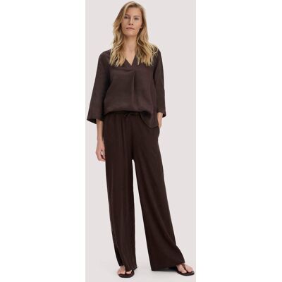 hessnatur Damen Jersey Hose Wide Leg Relaxed aus Leinen und Bio-Baumwolle - braun Größe 36 hessnatur Damen Jersey Hose Wide Leg Relaxed aus Leinen und Bio-Baumwolle - braun Größe 36