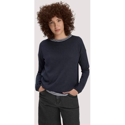 hessnatur Damen Strick Pullover Oversize aus TENCEL™ Lyocell mit Bio-Baumwolle - blau Größe S hessnatur Damen Strick Pullover Oversize aus TENCEL™ Lyocell mit Bio-Baumwolle - blau Größe S