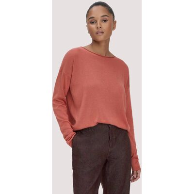 hessnatur Damen Strick Pullover Oversize aus TENCEL™ Lyocell mit Bio-Baumwolle - orange Größe S hessnatur Damen Strick Pullover Oversize aus TENCEL™ Lyocell mit Bio-Baumwolle - orange Größe S