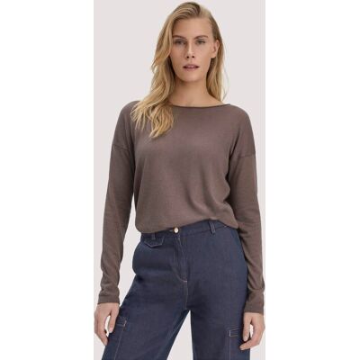 hessnatur Damen Strick Pullover Oversize aus TENCEL™ Lyocell mit Bio-Baumwolle - braun Größe M hessnatur Damen Strick Pullover Oversize aus TENCEL™ Lyocell mit Bio-Baumwolle - braun Größe M
