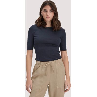hessnatur Damen Softrib T-Shirt Fitted aus Bio-Baumwolle und TENCEL™ Modal - blau Größe 38 hessnatur Damen Softrib T-Shirt Fitted aus Bio-Baumwolle und TENCEL™ Modal - blau Größe 38