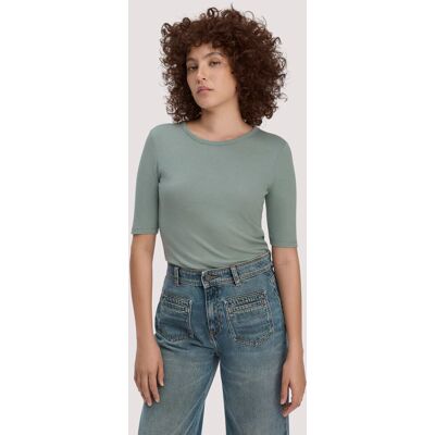 hessnatur Damen Softrib T-Shirt Fitted aus Bio-Baumwolle und TENCEL™ Modal - grün Größe 34 hessnatur Damen Softrib T-Shirt Fitted aus Bio-Baumwolle und TENCEL™ Modal - grün Größe 34