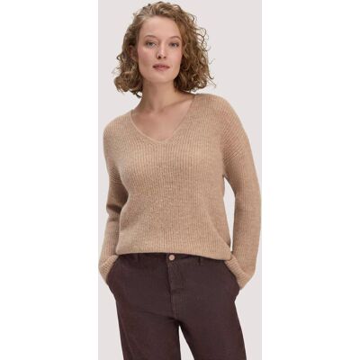 hessnatur Damen Strick Pullover Relaxed aus Alpaka - beige Größe S hessnatur Damen Strick Pullover Relaxed aus Alpaka - beige Größe S