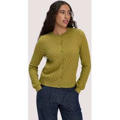 hessnatur Damen Strick Jacke Regular aus Bio-Baumwolle mit Merinowolle - grün Größe XL hessnatur Damen Strick Jacke Regular aus Bio-Baumwolle mit Merinowolle - grün Größe XL