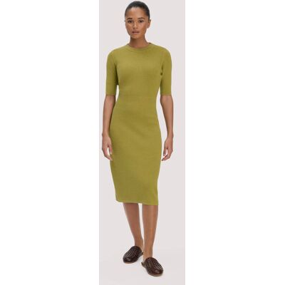 hessnatur Damen Strick Kleid Regular aus Bio-Baumwolle und Wolle - grün Größe L hessnatur Damen Strick Kleid Regular aus Bio-Baumwolle und Wolle - grün Größe L