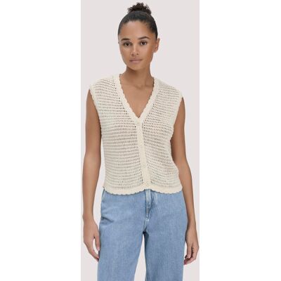 hessnatur Damen Strick Weste Regular aus Baumwolle - beige Größe XS hessnatur Damen Strick Weste Regular aus Baumwolle - beige Größe XS