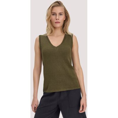 hessnatur Damen Strick Top Regular aus Leinen mit Bio-Baumwolle und LENZING™ ECOVERO - grün Größe XL hessnatur Damen Strick Top Regular aus Leinen mit Bio-Baumwolle und LENZING™ ECOVERO - grün Größe XL