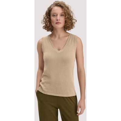 hessnatur Damen Strick Top Regular aus Leinen mit Bio-Baumwolle und LENZING™ ECOVERO - beige Größe L hessnatur Damen Strick Top Regular aus Leinen mit Bio-Baumwolle und LENZING™ ECOVERO - beige Größe L
