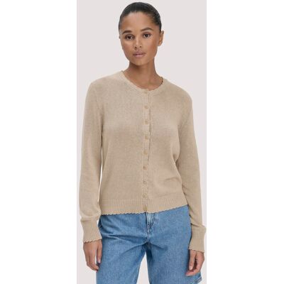 hessnatur Damen Strick Jacke Regular aus Leinen mit Baumwolle und Viskose - beige Größe M hessnatur Damen Strick Jacke Regular aus Leinen mit Baumwolle und Viskose - beige Größe M