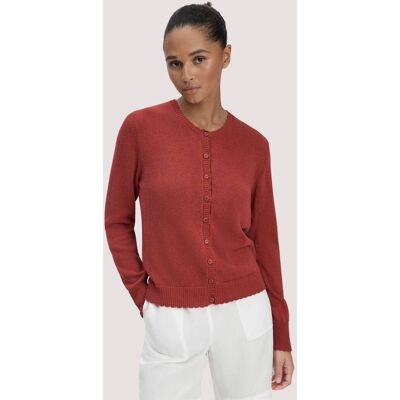 hessnatur Damen Strick Jacke Regular aus Leinen mit Baumwolle und Viskose - braun Größe S hessnatur Damen Strick Jacke Regular aus Leinen mit Baumwolle und Viskose - braun Größe S