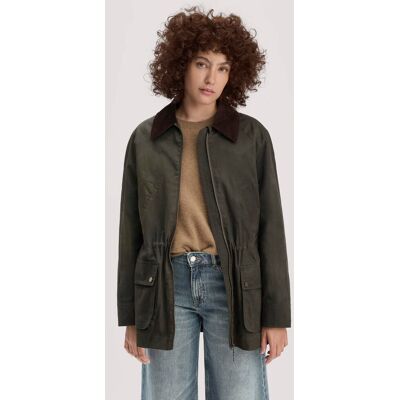 hessnatur Damen Wachsjacke Regular aus Bio-Baumwolle - grün Größe 36 hessnatur Damen Wachsjacke Regular aus Bio-Baumwolle - grün Größe 36