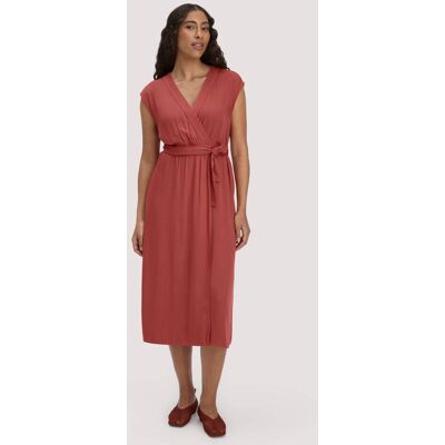 hessnatur Damen Kleid mit Wickeloptik Midi aus LENZING™ ECOVERO™ - braun Größe 48 hessnatur Damen Kleid mit Wickeloptik Midi aus LENZING™ ECOVERO™ - braun Größe 48