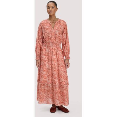 hessnatur Damen Kleid Floralprint Maxi aus Bio-Baumwolle - orange Größe 34 hessnatur Damen Kleid Floralprint Maxi aus Bio-Baumwolle - orange Größe 34