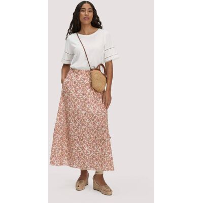 hessnatur Damen Gewebe Print Rock Maxi aus Bio-Baumwolle - beige Größe 34 hessnatur Damen Gewebe Print Rock Maxi aus Bio-Baumwolle - beige Größe 34