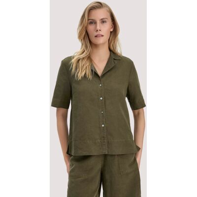 hessnatur Damen Bluse Relaxed aus TENCEL™ Lyocell mit Leinen - grün Größe 38 hessnatur Damen Bluse Relaxed aus TENCEL™ Lyocell mit Leinen - grün Größe 38