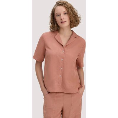 hessnatur Damen Bluse Relaxed aus TENCEL™ Lyocell mit Leinen - rosa Größe 38 hessnatur Damen Bluse Relaxed aus TENCEL™ Lyocell mit Leinen - rosa Größe 38