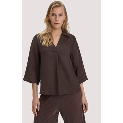 hessnatur Damen Bluse Relaxed aus Leinen - braun Größe 42 hessnatur Damen Bluse Relaxed aus Leinen - braun Größe 42