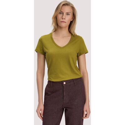 hessnatur Damen T-Shirt Regular aus Regenerative Organic Cotton (ROC) - grün Größe 34 hessnatur Damen T-Shirt Regular aus Regenerative Organic Cotton (ROC) - grün Größe 34