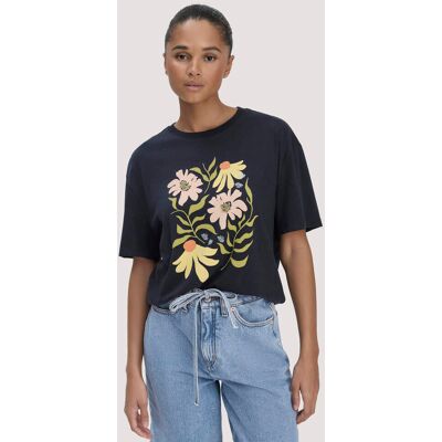 hessnatur Damen Print T-Shirt Oversize aus Bio-Baumwolle - blau Größe M hessnatur Damen Print T-Shirt Oversize aus Bio-Baumwolle - blau Größe M