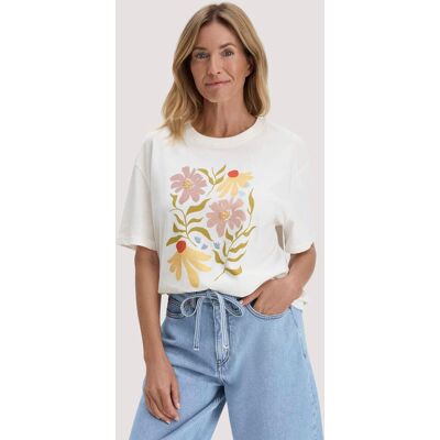hessnatur Damen Print T-Shirt Oversize aus Bio-Baumwolle - weiß Größe M hessnatur Damen Print T-Shirt Oversize aus Bio-Baumwolle - weiß Größe M