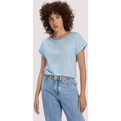 hessnatur Damen Light Slub T-Shirt Relaxed aus Bio-Baumwolle - blau Größe 48 hessnatur Damen Light Slub T-Shirt Relaxed aus Bio-Baumwolle - blau Größe 48