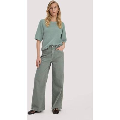 hessnatur Damen Jeans VONNA Super Wide Leg aus Bio-Baumwolle mit TENCEL™ Lyocell - grün Größe 26/34 hessnatur Damen Jeans VONNA Super Wide Leg aus Bio-Baumwolle mit TENCEL™ Lyocell - grün Größe 26/34