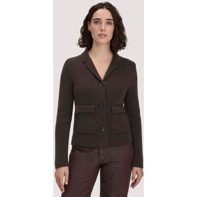 hessnatur Damen Strick Blazer Regular aus Bio-Baumwolle mit Merinowolle - braun Größe M hessnatur Damen Strick Blazer Regular aus Bio-Baumwolle mit Merinowolle - braun Größe M
