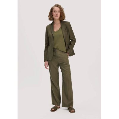 hessnatur Damen Hose Straight Leg aus Leinen - grün Größe 42 hessnatur Damen Hose Straight Leg aus Leinen - grün Größe 42
