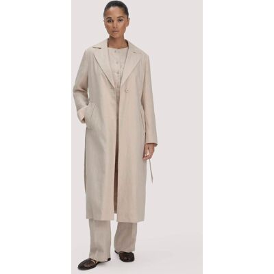 hessnatur Damen Mantel Regular aus Leinen - beige Größe 40 hessnatur Damen Mantel Regular aus Leinen - beige Größe 40