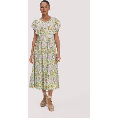 hessnatur Damen Print Jersey Kleid Midi Relaxed aus Bio-Baumwolle - blau Größe 40 hessnatur Damen Print Jersey Kleid Midi Relaxed aus Bio-Baumwolle - blau Größe 40