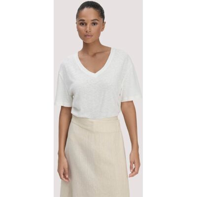 hessnatur Damen T-Shirt Oversize aus Leinen und Bio-Baumwolle - weiß Größe S hessnatur Damen T-Shirt Oversize aus Leinen und Bio-Baumwolle - weiß Größe S
