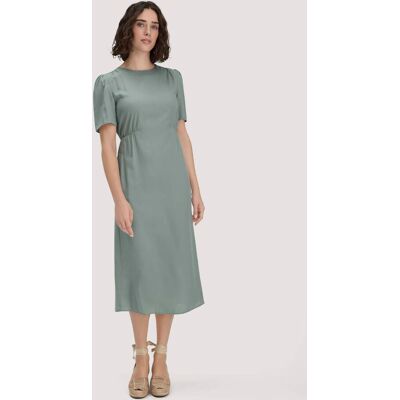 hessnatur Damen Kleid mit Raffung Midi aus SaXcell®Lyocell - grün Größe 48 hessnatur Damen Kleid mit Raffung Midi aus SaXcell®Lyocell - grün Größe 48