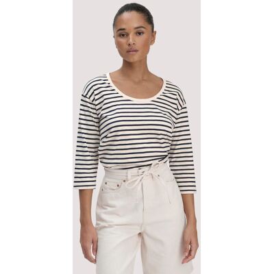 hessnatur Damen Light Slub Streifen Longsleeve Relaxed aus Bio-Baumwolle - blau Größe 38 hessnatur Damen Light Slub Streifen Longsleeve Relaxed aus Bio-Baumwolle - blau Größe 38