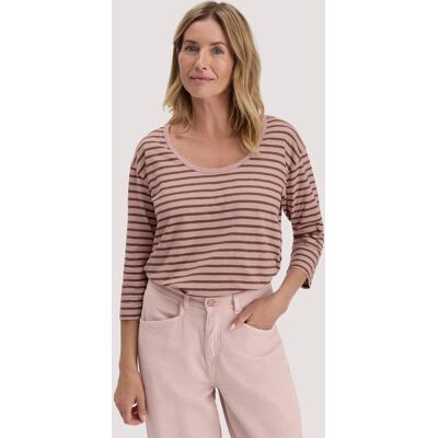 hessnatur Damen Light Slub Streifen Longsleeve Relaxed aus Bio-Baumwolle - rosa Größe 42 hessnatur Damen Light Slub Streifen Longsleeve Relaxed aus Bio-Baumwolle - rosa Größe 42