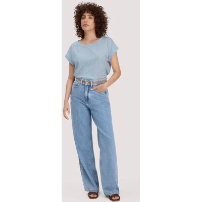 hessnatur Damen Jeans ALVA Wide Leg Embroidery aus Bio-Baumwolle mit TENCEL™ Lyocell - blau Größe 27/34 hessnatur Damen Jeans ALVA Wide Leg Embroidery aus Bio-Baumwolle mit TENCEL™ Lyocell - blau Größe 27/34