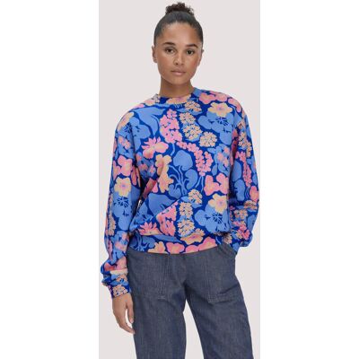 hessnatur Damen Print Sweatshirt Oversize LIV LEE aus Bio-Baumwolle - blau Größe M hessnatur Damen Print Sweatshirt Oversize LIV LEE aus Bio-Baumwolle - blau Größe M