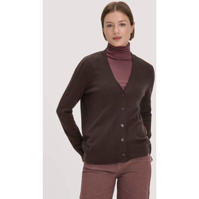 hessnatur Damen Strickjacke Relaxed aus Bio-Schurwolle mit Cashmere - braun Größe XS hessnatur Damen Strickjacke Relaxed aus Bio-Schurwolle mit Cashmere - braun Größe XS