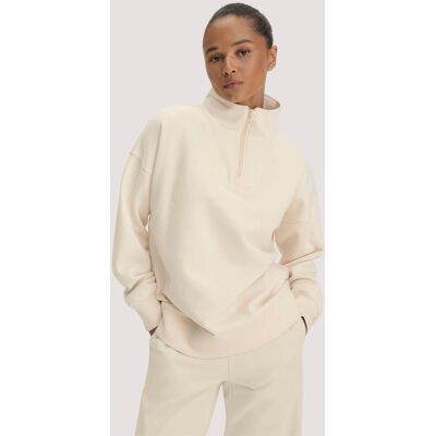 hessnatur Damen Troyer-Sweatshirt Oversize aus Bio-Baumwolle mit recycelter Baumwolle - natur Größe L hessnatur Damen Troyer-Sweatshirt Oversize aus Bio-Baumwolle mit recycelter Baumwolle - natur Größe L