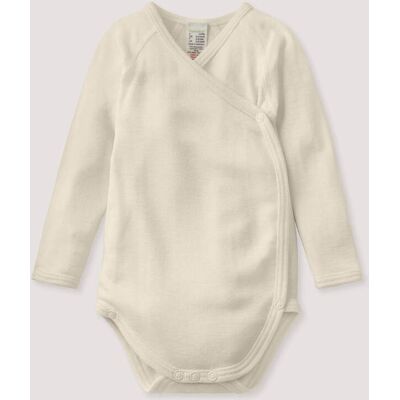 hessnatur Baby Wickelbody Langarm aus Bio-Merinowolle mit Seide - natur Größe 62/68 hessnatur Baby Wickelbody Langarm aus Bio-Merinowolle mit Seide - natur Größe 62/68