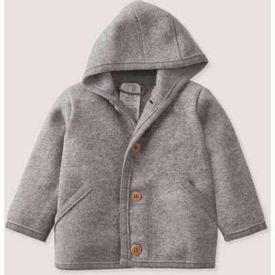 hessnatur Baby Wollwalk Jacke aus Bio-Merinowolle - grau Größe 86/92 hessnatur Baby Wollwalk Jacke aus Bio-Merinowolle - grau Größe 86/92