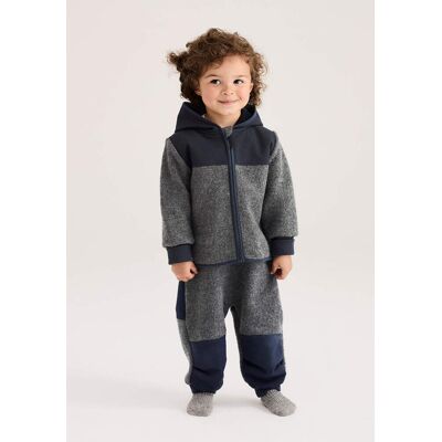 hessnatur Baby Wollwalk Latzhose aus Bio-Merinowolle mit Nature Shell - grau Größe 74/80 hessnatur Baby Wollwalk Latzhose aus Bio-Merinowolle mit Nature Shell - grau Größe 74/80
