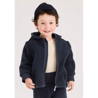 hessnatur Baby Wollfleece Jacke aus Bio-Merinowolle mit Softshell - blau Größe 98/104 hessnatur Baby Wollfleece Jacke aus Bio-Merinowolle mit Softshell - blau Größe 98/104