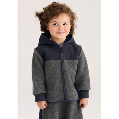 hessnatur Baby Wollwalk Jacke aus Bio-Merinowolle mit Softshell - grau Größe 74/80 hessnatur Baby Wollwalk Jacke aus Bio-Merinowolle mit Softshell - grau Größe 74/80
