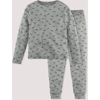 hessnatur Kinder Pyjama aus Bio-Baumwolle - grau Größe 98/104 hessnatur Kinder Pyjama aus Bio-Baumwolle - grau Größe 98/104