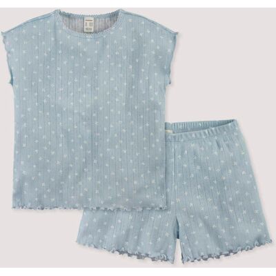 hessnatur Kinder Pointelle Pyjama Regular aus Bio-Baumwolle - blau Größe 110/116 hessnatur Kinder Pointelle Pyjama Regular aus Bio-Baumwolle - blau Größe 110/116