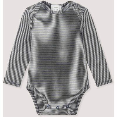hessnatur Baby Body Langarm aus Bio-Merinowolle mit Seide - blau Größe 86/92 hessnatur Baby Body Langarm aus Bio-Merinowolle mit Seide - blau Größe 86/92