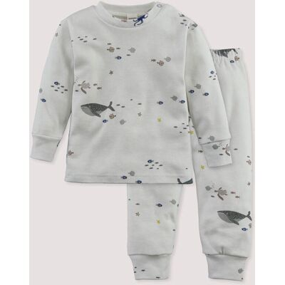 hessnatur Baby Pyjama aus Bio-Baumwolle - grau Größe 98/104 hessnatur Baby Pyjama aus Bio-Baumwolle - grau Größe 98/104