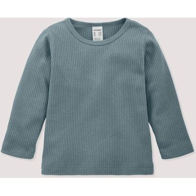 hessnatur Baby Longsleeve aus Bio-Baumwolle mit Bio-Merinowolle - blau Größe 74/80 hessnatur Baby Longsleeve aus Bio-Baumwolle mit Bio-Merinowolle - blau Größe 74/80
